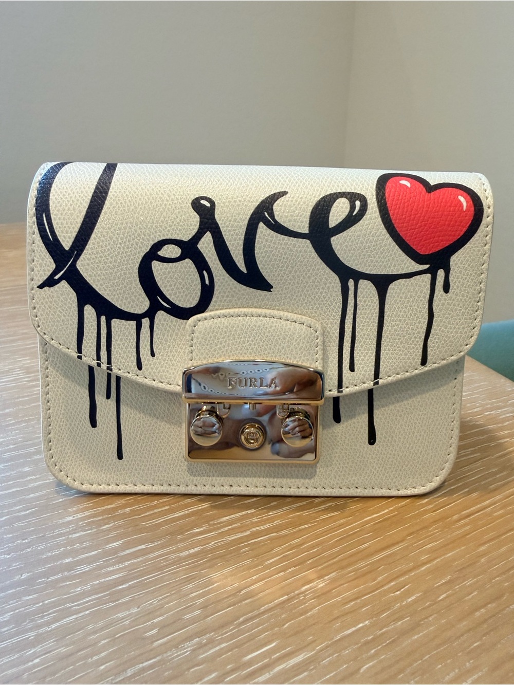 Furla Metropolis Mini Crossbody Love Graffiti White Heart